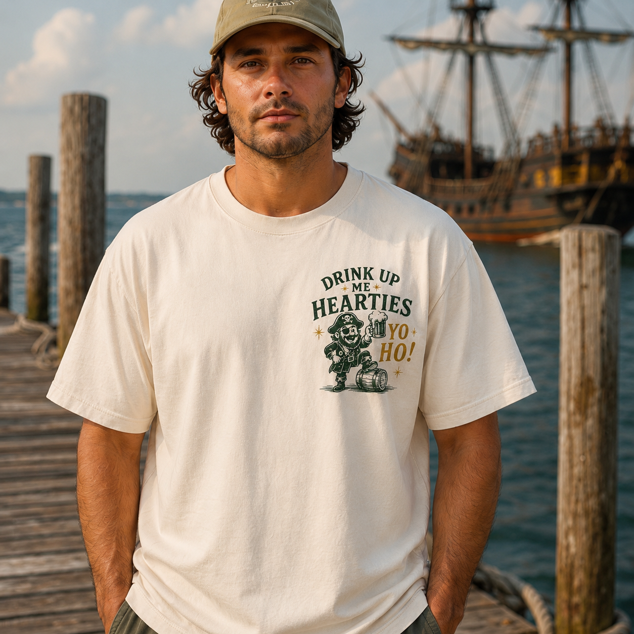 Pirates Inspired. “Drink Up Me Hearties Yo Ho” Tee