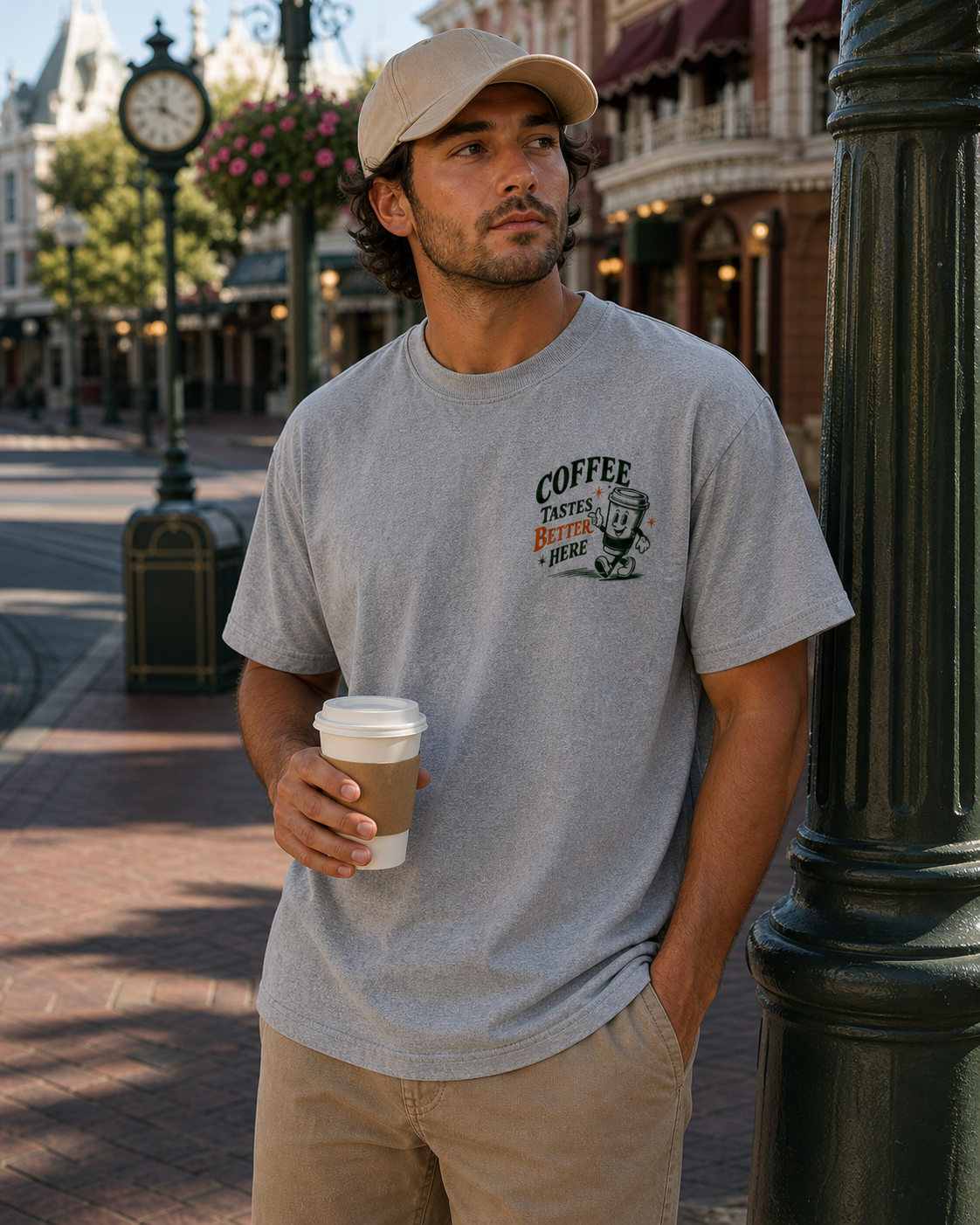 Coffee Tastes Better Here Tee - Retro Mascot