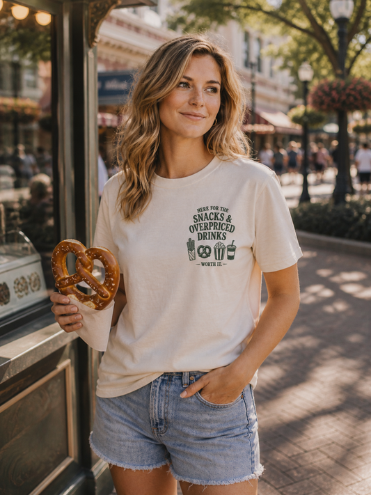 Here for the Snacks & Overpriced Drinks Tee