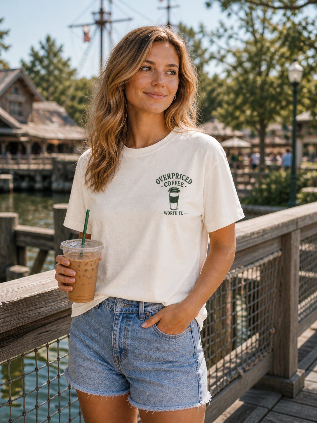Overpriced Coffee. Worth it. Tee